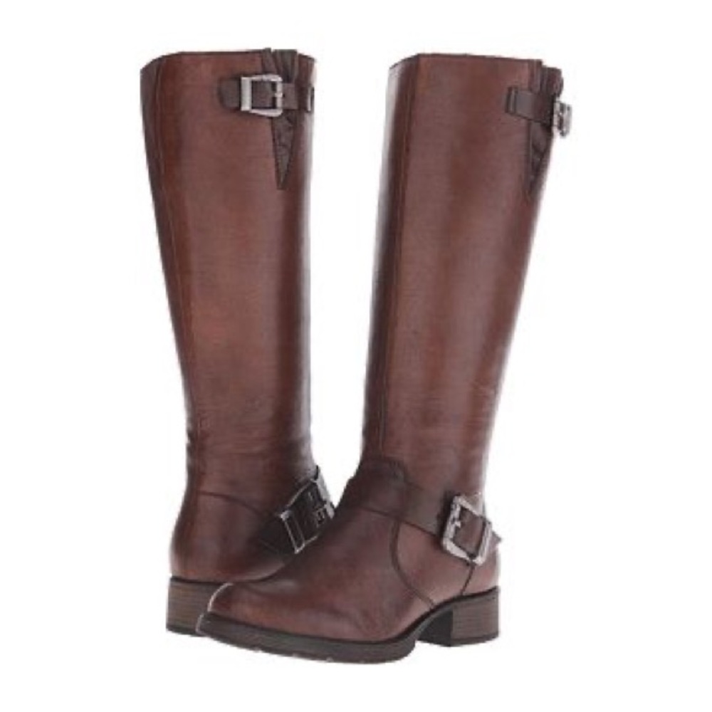 Reiker Womem Brown Buckle Heeled Boots size 9